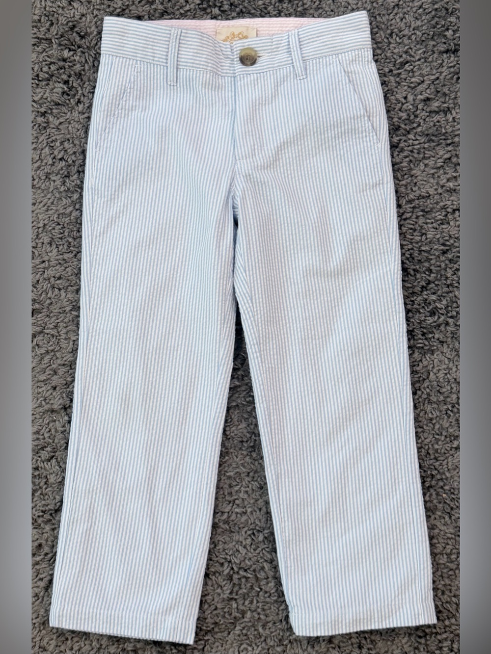 The Beaufort Bonnet Company Prep School Seersucker Breaker Blue Pant size 4T